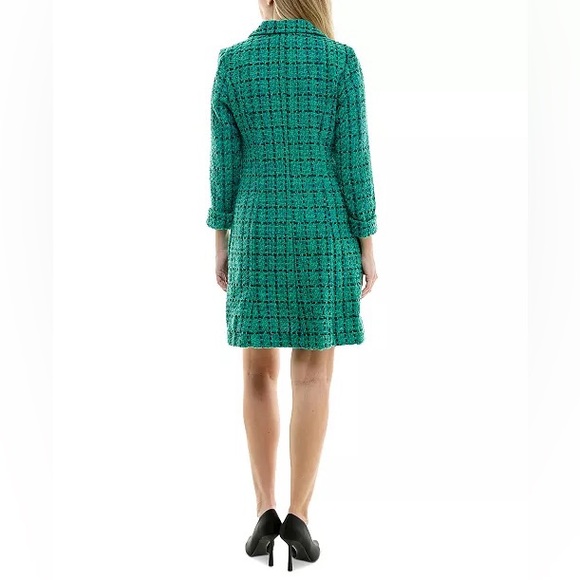 Maison Tara Double-Breasted Tweed Blazer Dress - Picture 3 of 7